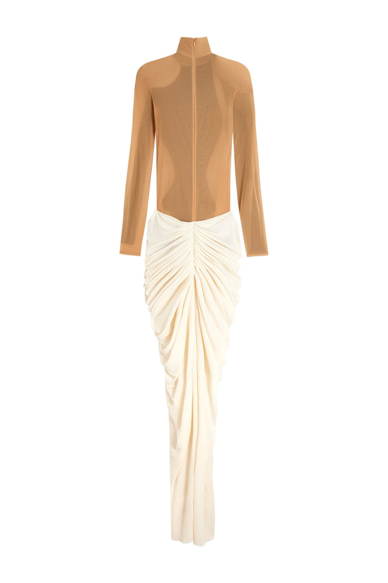 Amanda Color Block Draped Maxi Dress