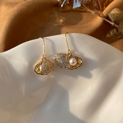 [] Seascape Pearl Earrings