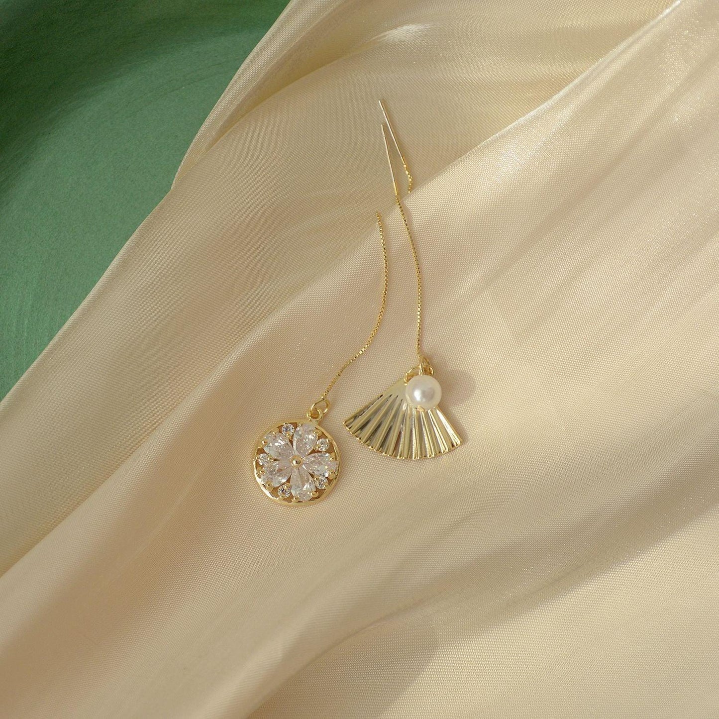 [] Seascape Threader Earrings