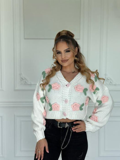 Selena Rose Knit Sweater Cardigan