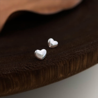 Silver Heart Stud Earrings