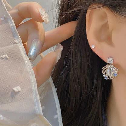 Silver Seashell Earrings