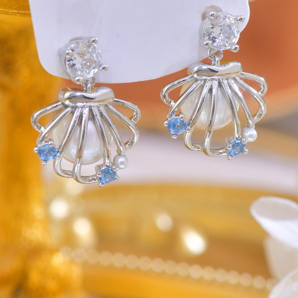 Silver Seashell Earrings