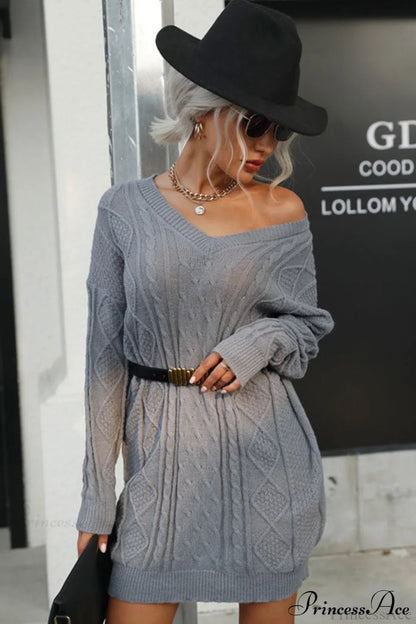 Cable-knit Wool Mini Dress