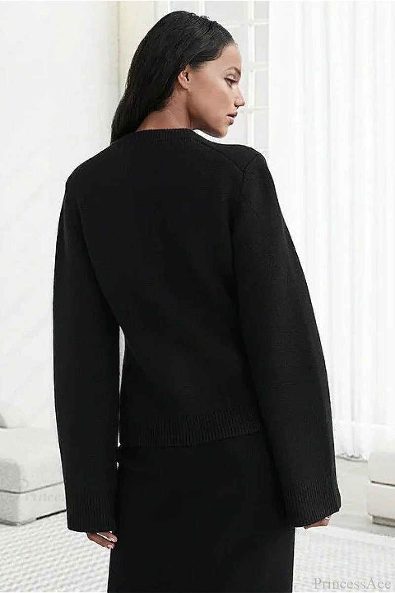 Cinched Waist Minimal Cardigan Sweater