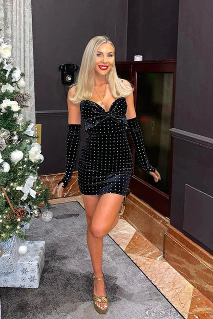 Sparkly Velvet Cami Bodycon Mini Dress