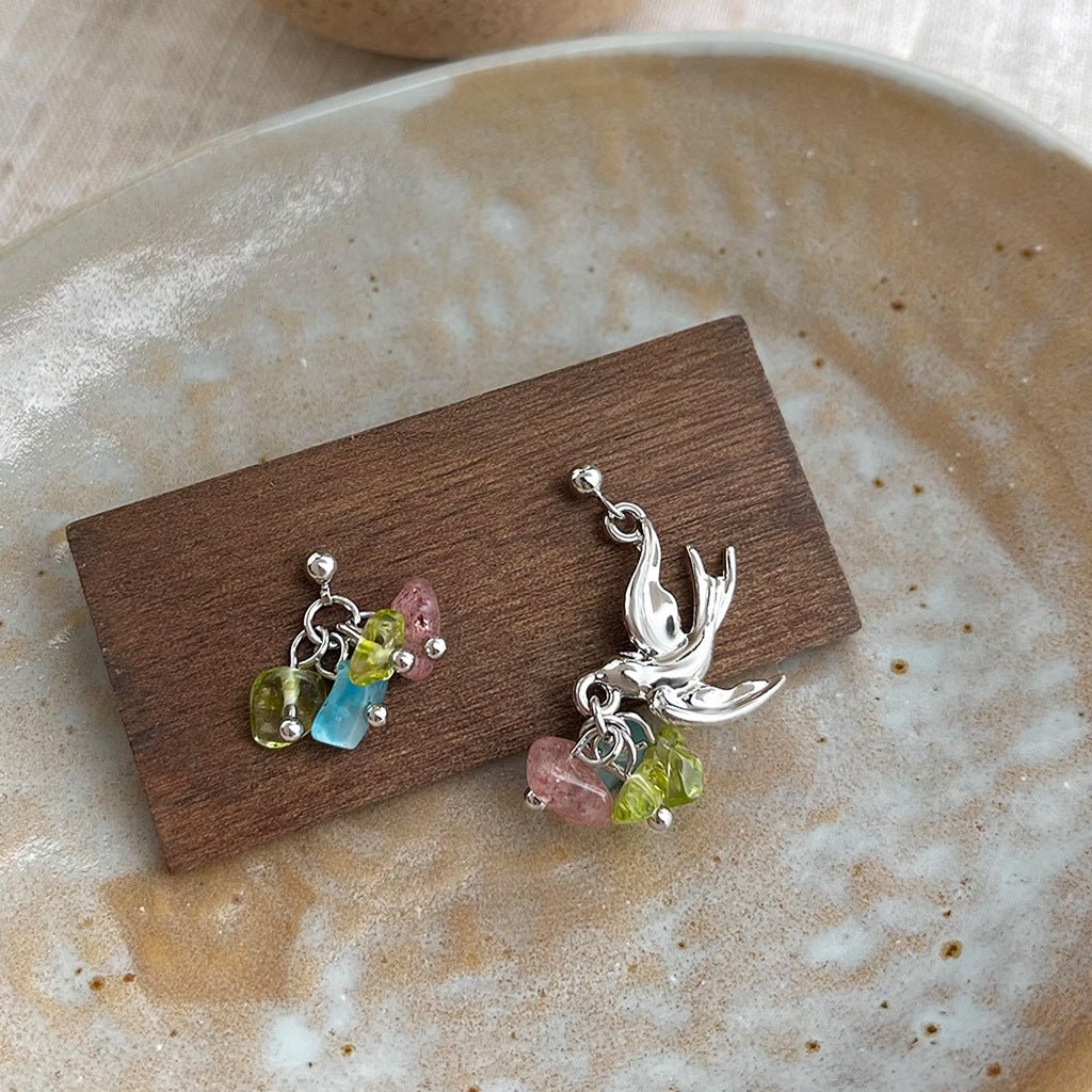 Spring Bird Quartz Earrings