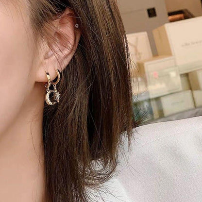 Star Moon Huggie Earrings