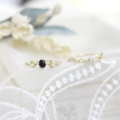 Starlit Noir Ring Set
