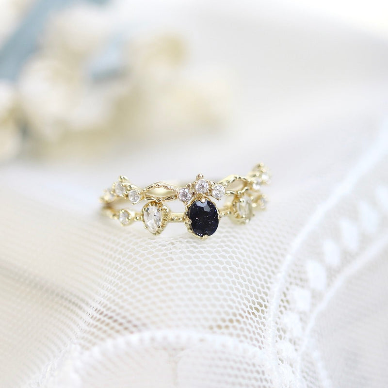 Starlit Noir Ring Set