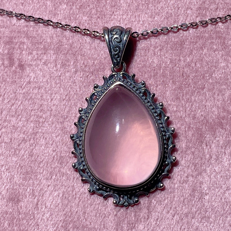 Sterling Silver Amethyst Pendant for Healing & Meditation