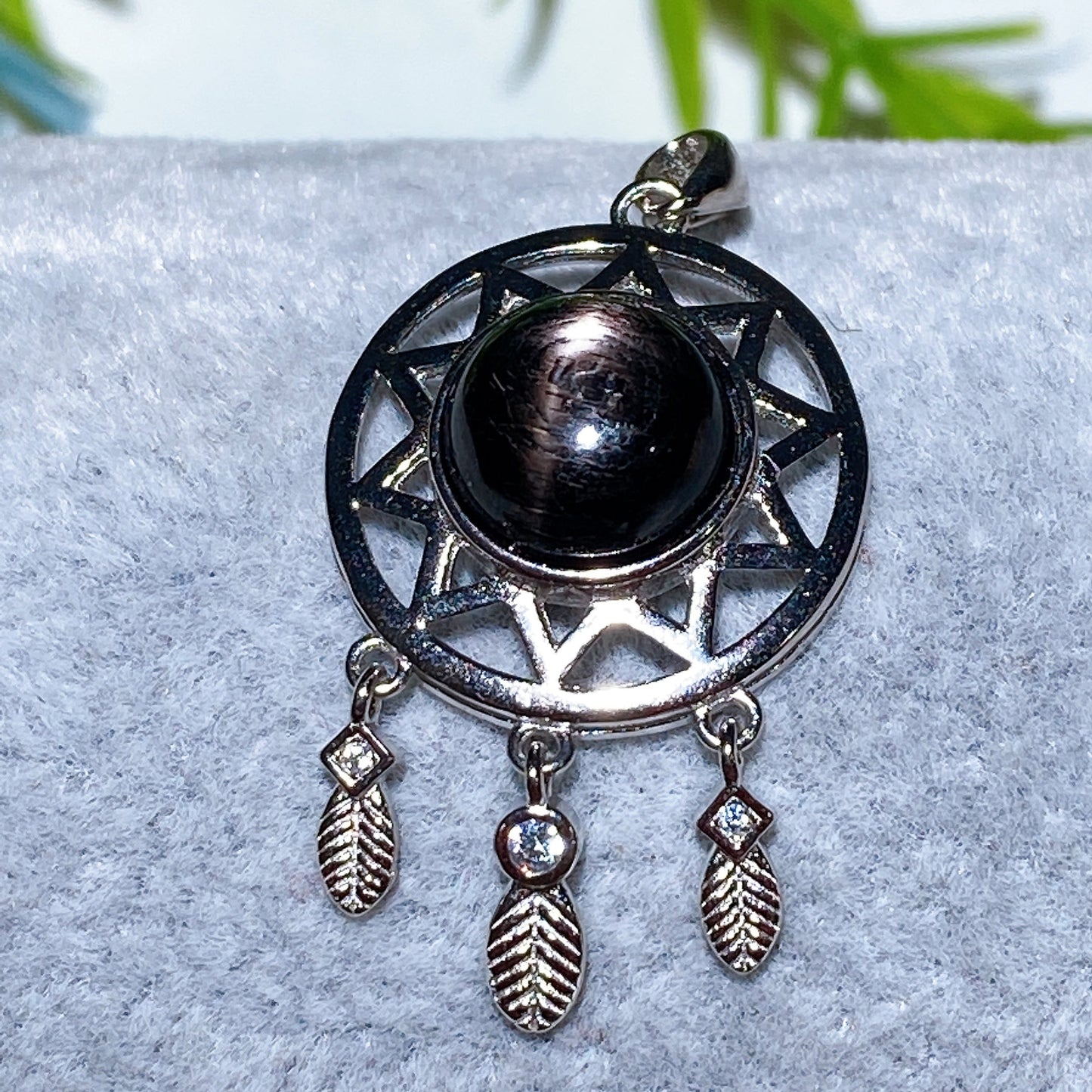 Sterling Silver Clear Quartz Pendant With Healing Crystal Gems