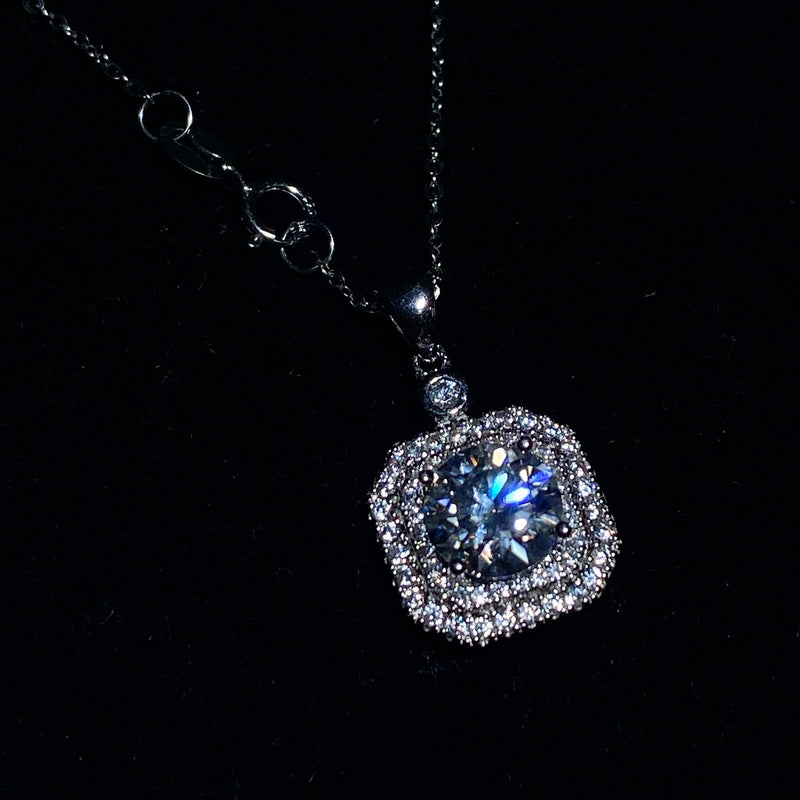 Sterling Silver Moissanite Pendant 1-5ct Spiritual Healing