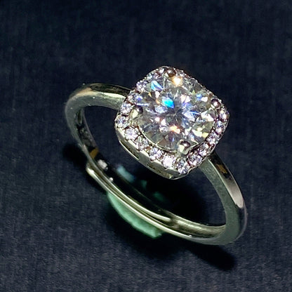 Sterling Silver Moissanite Spiritual Healing Ring 0.5-5ct