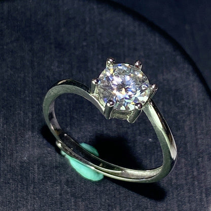Sterling Silver Moissanite Spiritual Healing Ring 0.5-5ct