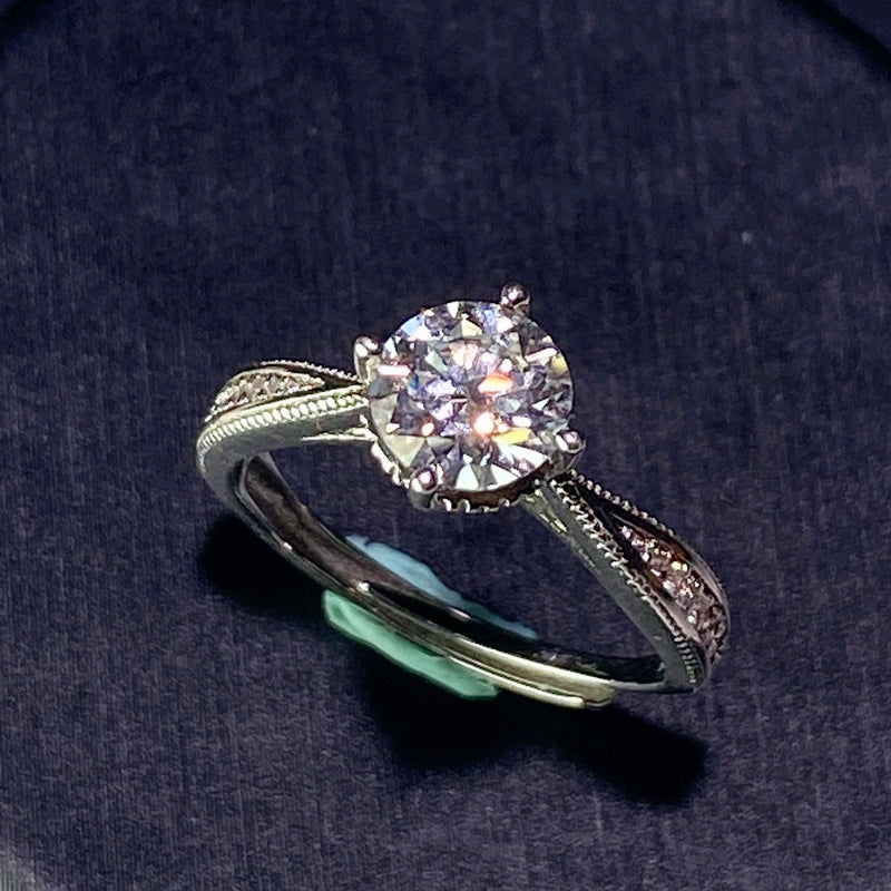 Sterling Silver Moissanite Spiritual Healing Ring 0.5-5ct
