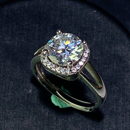 Sterling Silver Moissanite Spiritual Healing Ring 0.5-5ct