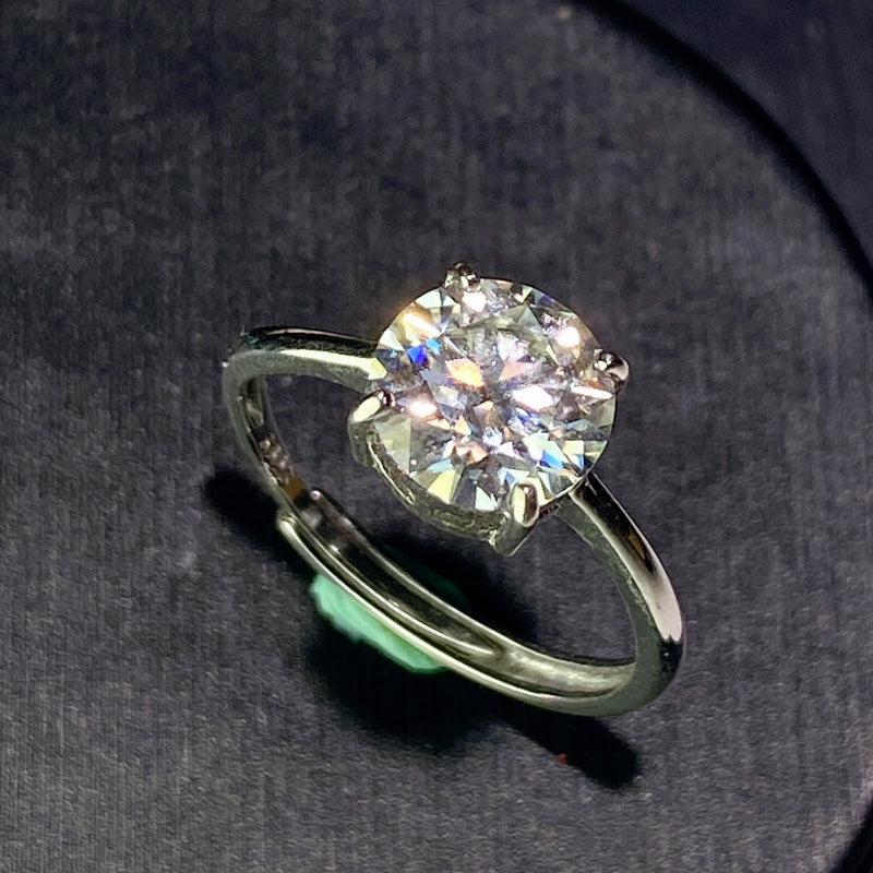 Sterling Silver Moissanite Spiritual Healing Ring 0.5-5ct