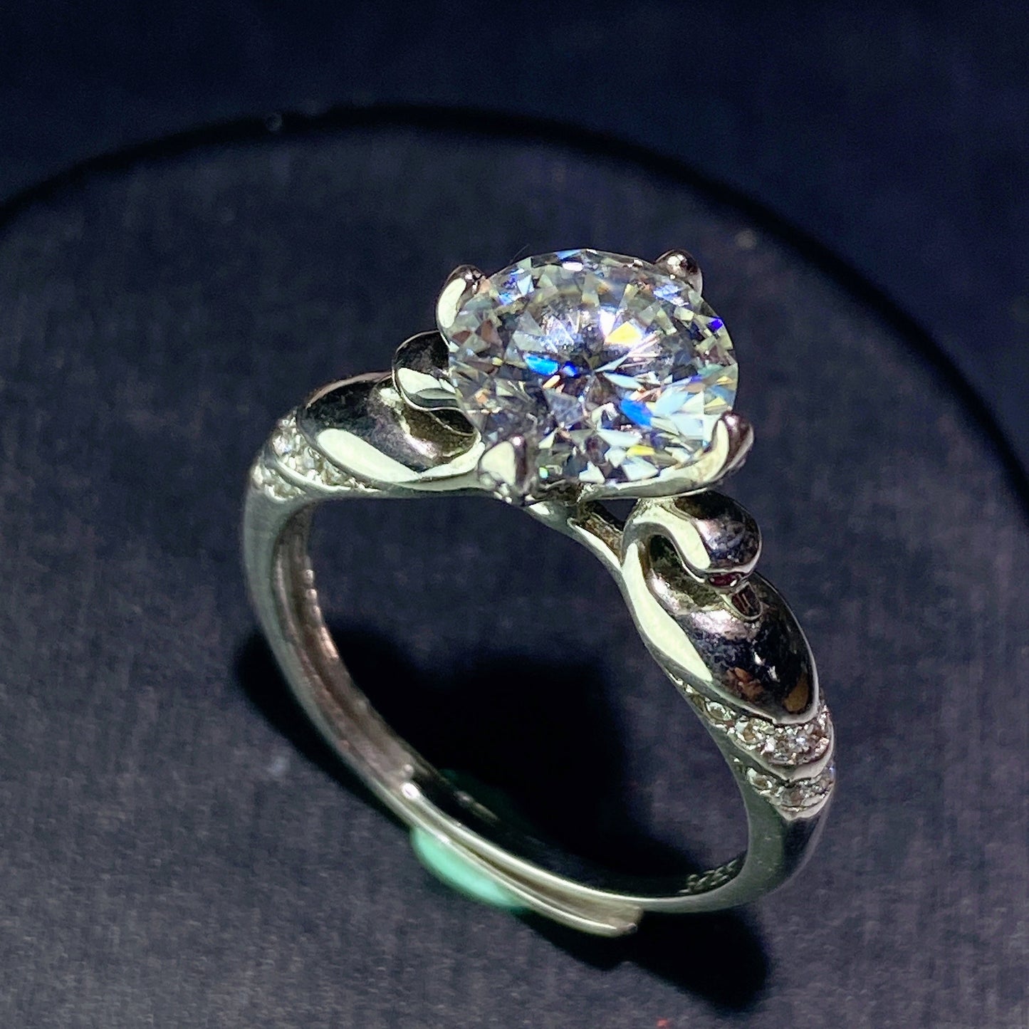 Sterling Silver Moissanite Spiritual Healing Ring 0.5-5ct