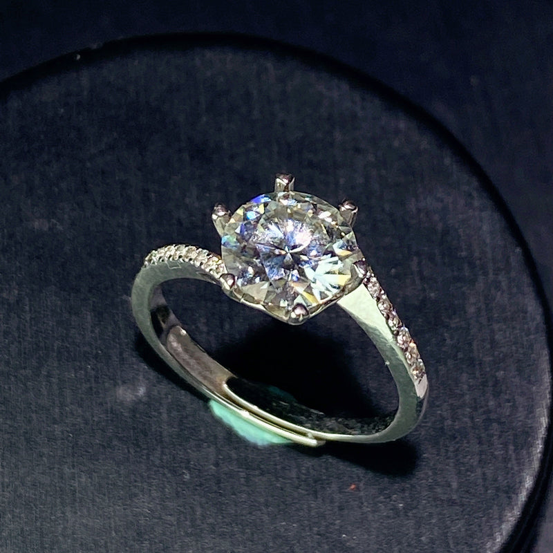 Sterling Silver Moissanite Spiritual Healing Ring 0.5-5ct