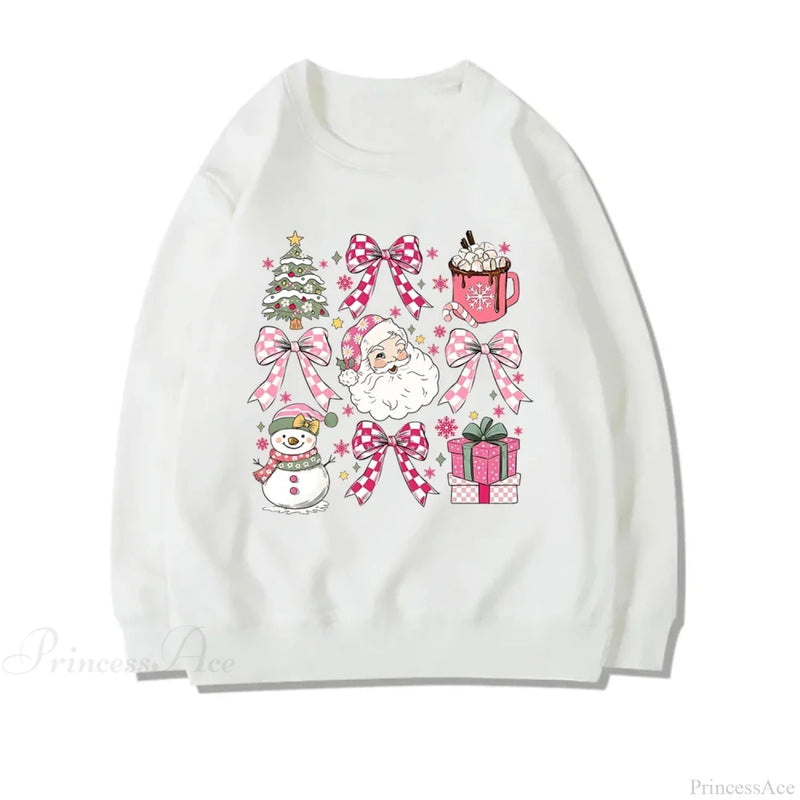 Stylish Coquette Christmas Santa Sweatshirt Holiday Christmas Hoodie