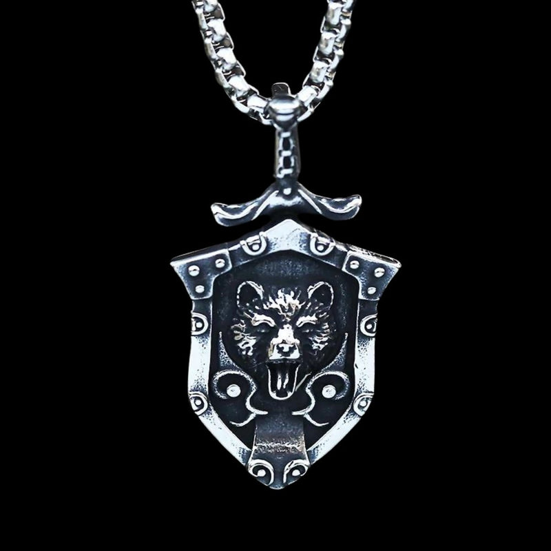 Sworded Bear Berserker Shield Pendant