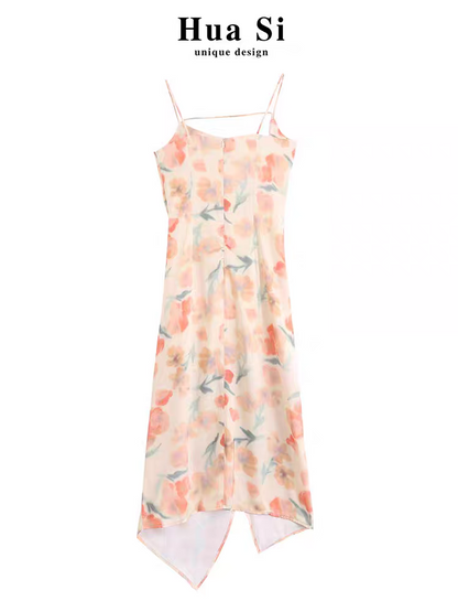 Print Ruched Midi Dress