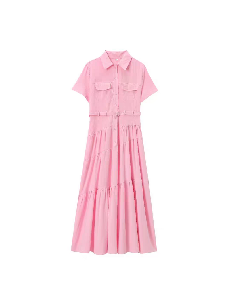 Button Down Collared Maxi Dress
