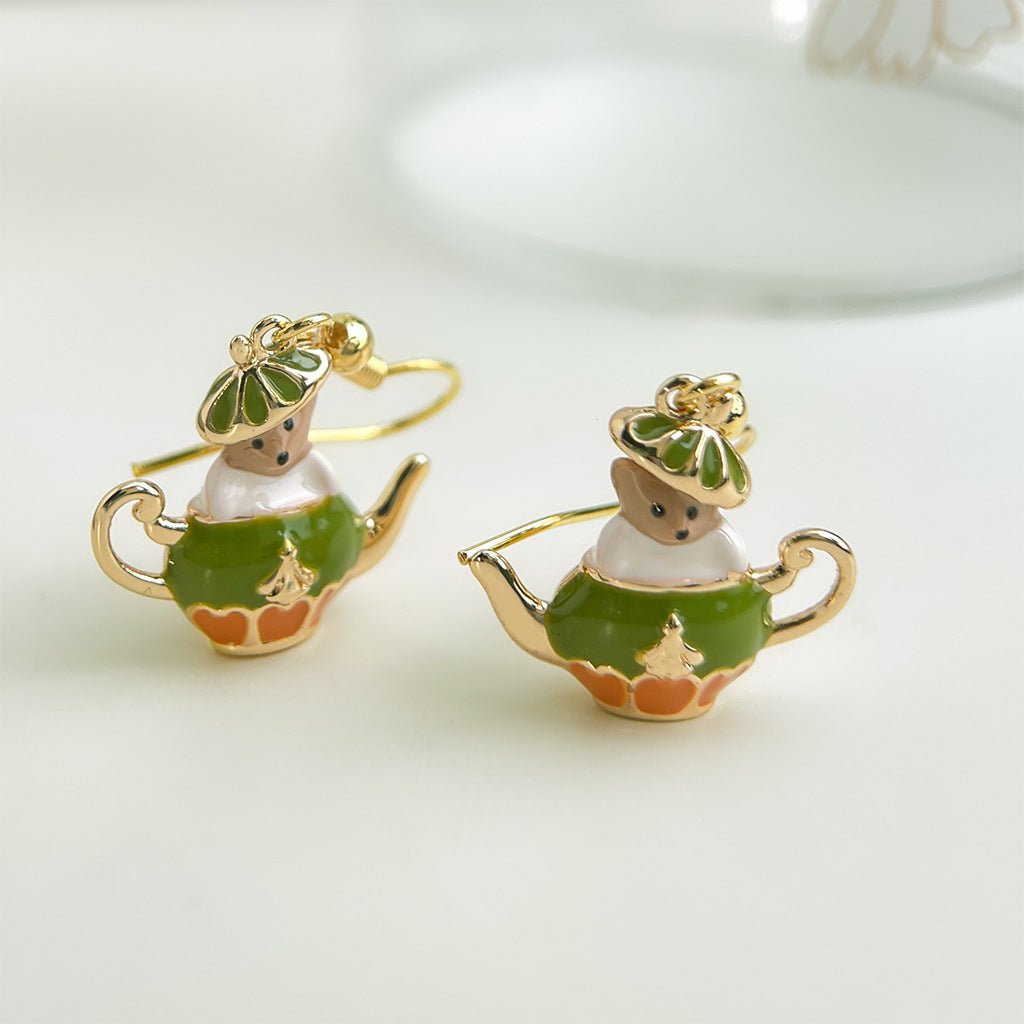 Teddy at Tea Time Earrings