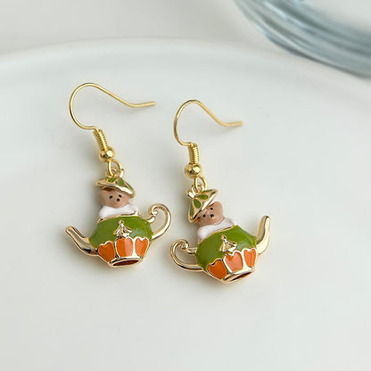 Teddy at Tea Time Earrings