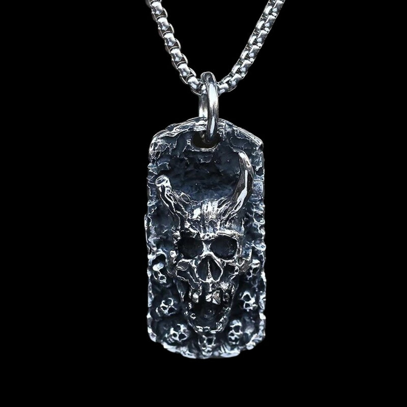 The Horned Devils Gravestone Pendant