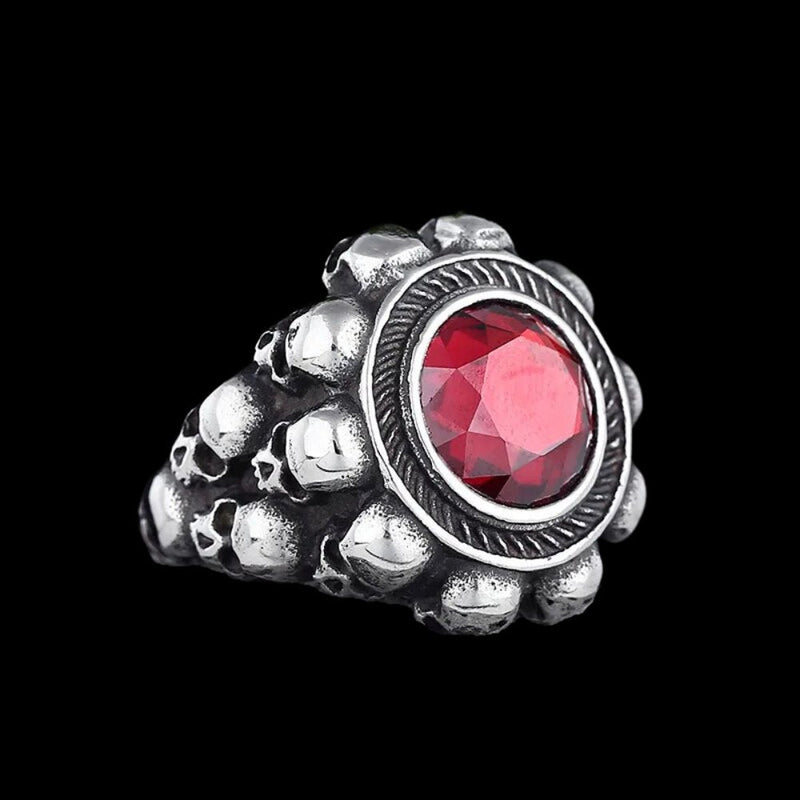 The Red Gem Treasure of Cortes Skull Ring