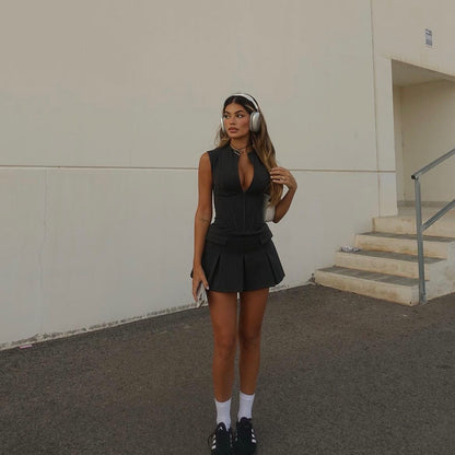 Melody - Corset Pleated Mini Dress