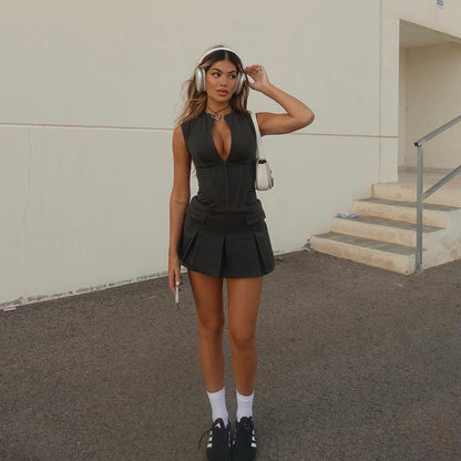 Melody - Corset Pleated Mini Dress