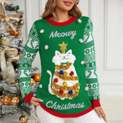 Thicken Warm Cartoon Loose Pullover Christmas Sweater