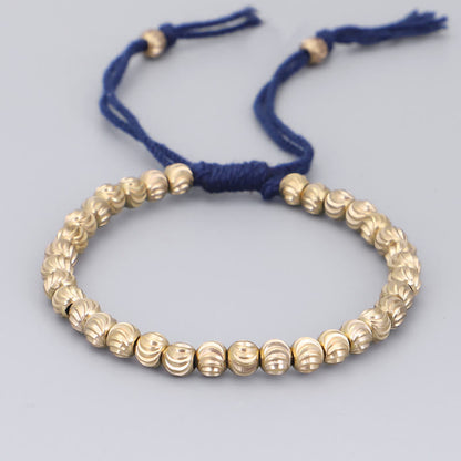 Tibetan Copper Bead Spiritual Bracelet for Luck & Balance