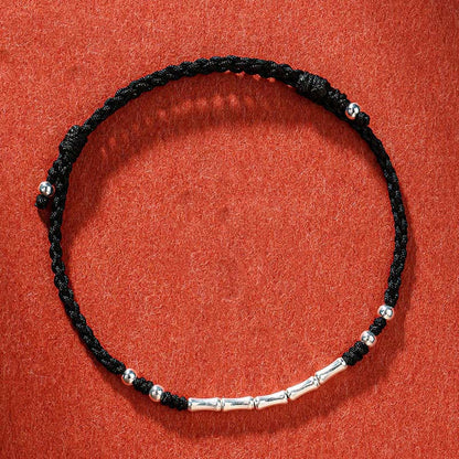 Tibetan Handmade Multicolored Bamboo Protection Red String Bracelet