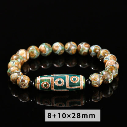 Tibetan Nine-eye Dzi Bead Spiritual Protection Bracelet