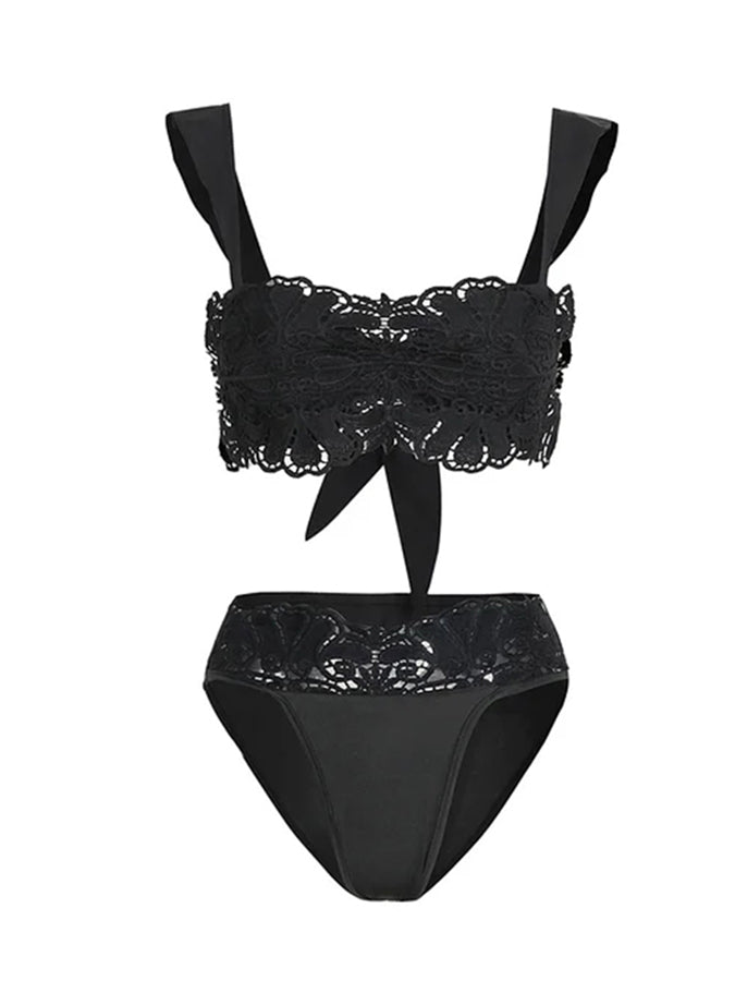 Lace Bikini Swimsuit and Lace Pants