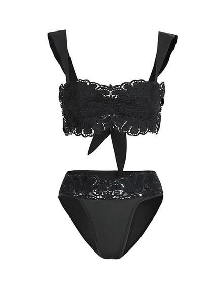 Lace Bikini Swimsuit and Lace Pants