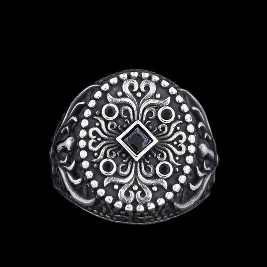 Turkish Signet Pattern Totem Ring