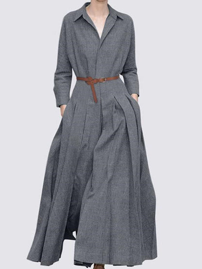Long Sleeves Shirt Maxi Dress