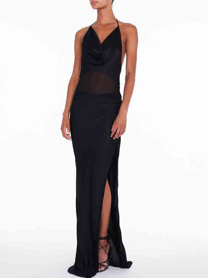 Blackless Slit Maxi Dress