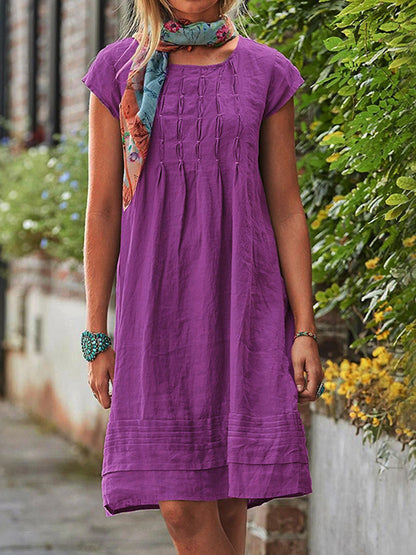 Short Sleeves Midi Dress