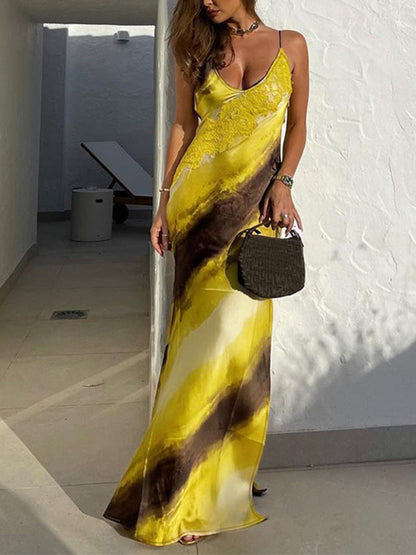 Slip Printed Holiday Maxi Dress