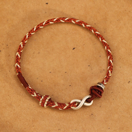 14-18cm Red String Bracelet With Sterling Silver Infinity Knot