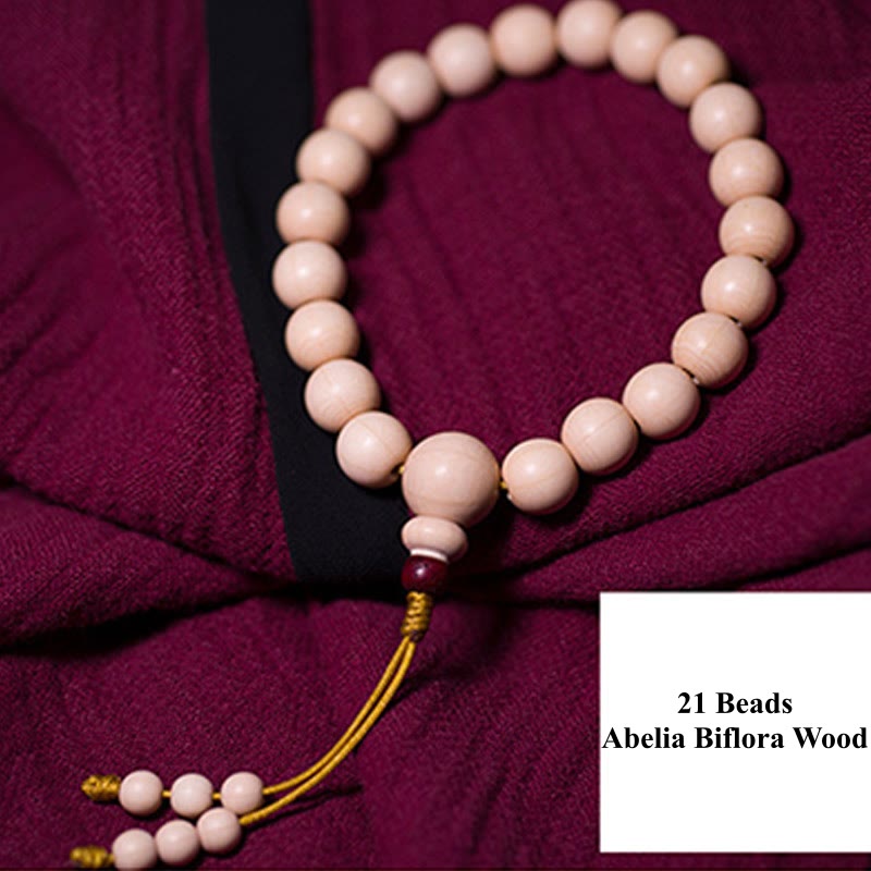 Abelia Biflora Wood Wrist Mala Bracelet 10mm