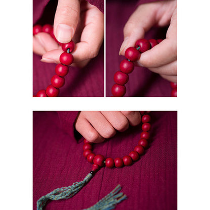 Abelia Biflora Wood Wrist Mala for Protection & Blessing