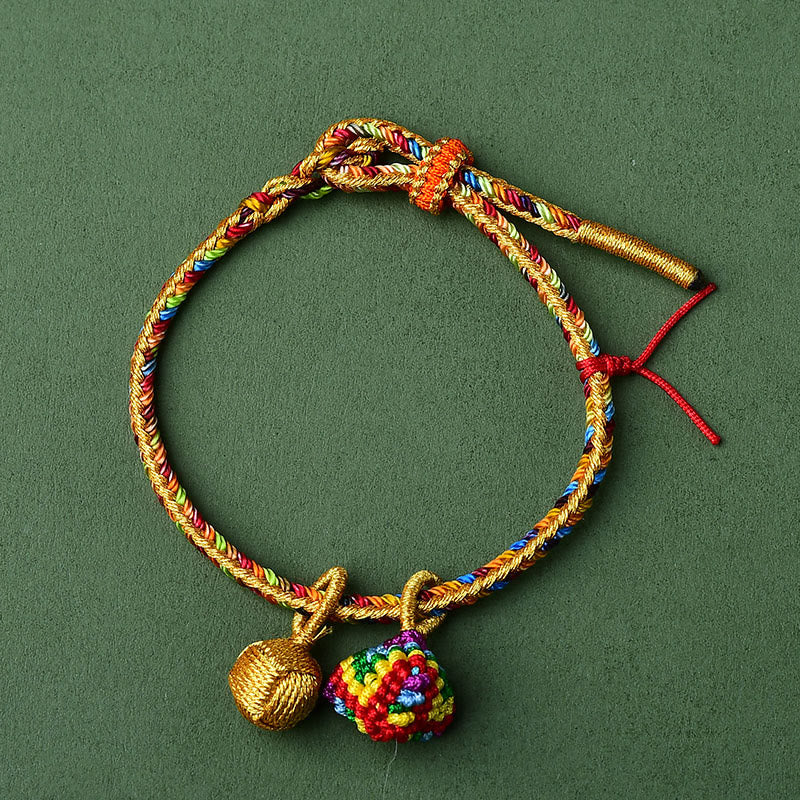 Colorful Red String Charm Bracelet for Luck & Protection