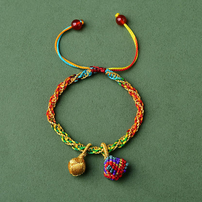 Colorful Red String Charm Bracelet for Luck & Protection